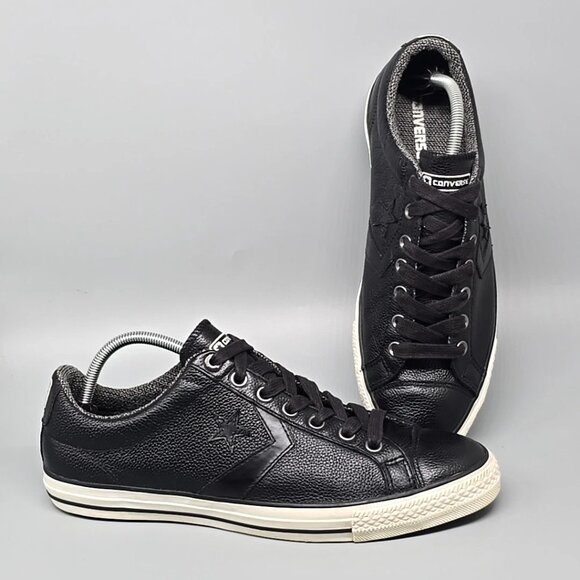 Converse Cons Pro Black Leather Low Top Skate Shoes Sneakers Men's Size 12 - Picture 1 of 12